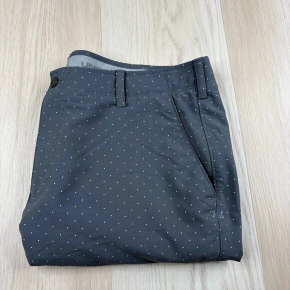 Under Armour Mens Gray Polka Dot Match Play Textured Flex Golf Shorts Size 40 - Picture 1 of 13